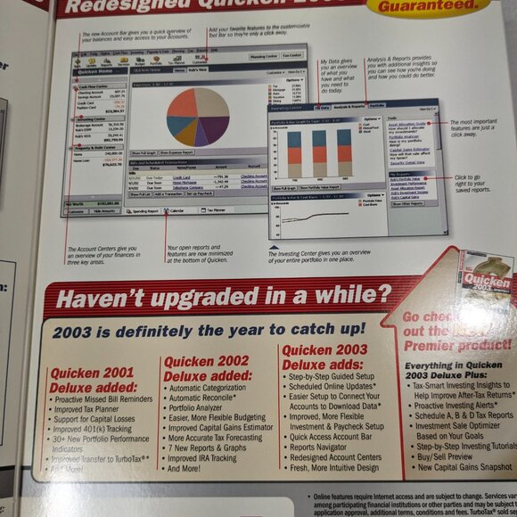 Quicken 2003 Deluxe software CD-ROM disc program Intuit Windows 95/98/2000/Me/XP - Picture 4 of 11